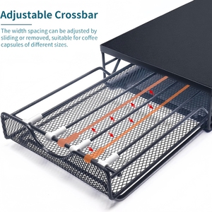 Organisateur de capsules de café réglable de type tiroir, <span class=keywords><strong>support</strong></span> de bureau en fer anti-poussière - <span class=keywords><strong>Support</strong></span> pour machine à café compatible K-Cup, <span class=keywords><strong>Dolce</strong></span> <span class=keywords><strong>Gusto</strong></span> - Product Image 4
