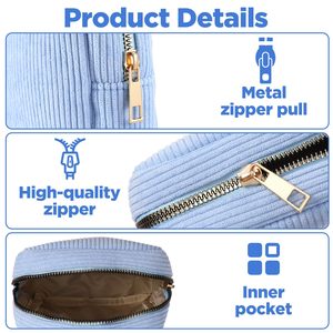 Versatile Corduroy Multi-Functional Pouch Stylish Solution for Organizing <b>Period</b> Supplies Cosmetics and Daily Essentials - Product Image 5