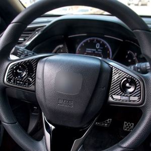 Untuk Honda Civic Generasi ke-10 2016 2017 2018 2019 2PCS Stiker Tombol Setir Serat Karbon Panel Saklar Dekorasi Trim Cover - Product Image 2