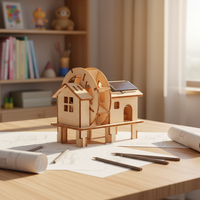 Kit de modèle de moulin à eau en bois 3D découpé au laser, bricolage éducatif, assemblage, maison de moulin, artisanat pour enfants et adultes