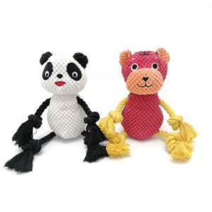 Venta al por mayor de juguetes para perros lindo Tigre Panda de lujo duradero interactivo chirriante de peluche mascota perro masticar juguetes para perros