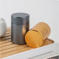 Boîtes rondes en métal hermétiques de 80g mini-paquet de 30g avec bouchons intérieurs et couvercles pour café et thé matcha pour boissons