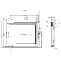 Module lcd graphique industriel 160128, contrôleur T6963, 22 broches, 160x128 fstn, écran lcd, 22 pièces