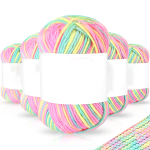 Hilo de Algodón Acrílico 100% de 6 Capas y 75g, Hilo de Leche Colorido para Tejer a Mano y Coser, Venta al por Mayor del Fabricante - Product Image 1