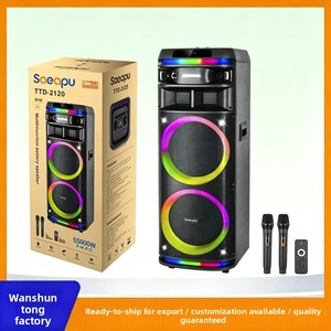 OEM Özel Çift 12 İnç Taşınabilir Kablosuz Hoparlör Sistemi, 2 Kablosuz Mikrofonlu ve Şarj Edilebilir Pilli 5.1 Surround Ses Kutusu - Product Image 4
