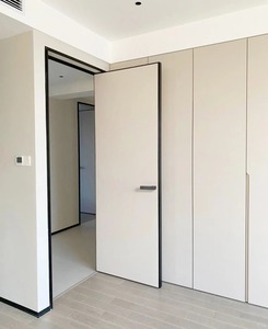 Marco de puerta de madera y aluminio extremadamente delgado, puerta interior invisible - Product Image 1