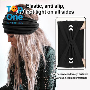 Top One High Quality Thin Adult Oversized Turban Style <b>Hairbands</b> Embellished Knotted Performance Workout Headbands Dry Grip - Product Image 4