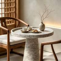 Ensemble de table de chevet et table d'appoint en marbre Calacatta Violet, meubles en pierre naturelle minimalistes de luxe sur mesure pour le salon