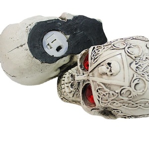 Resin Skull Halloween Decorations <b>Battery</b> <b>Operated</b> Light Up Outdoor Venue Setup Props - Product Image 3