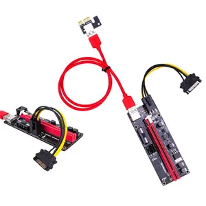 SATA USB 3.0 15पिन से 6पिन पावर PCI-E राइजर VER PCI एक्सप्रेस 1X 4x 8x 16x एक्सटेंडर पीसीआई राइजर एडाप्टर