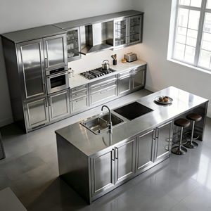 JINGSHUN <span class=keywords><strong>Mobili</strong></span> da Cucina Modulari <span class=keywords><strong>in</strong></span> <span class=keywords><strong>Acciaio</strong></span> <span class=keywords><strong>Inox</strong></span>, Armadietti Integrati di Grande Capacità <span class=keywords><strong>per</strong></span> Progetti Residenziali e Commerciali - Product Image 1
