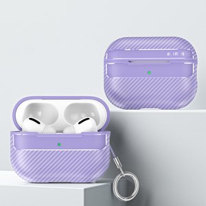 Funda Protectora de Fibra de Carbono para Auriculares <span class=keywords><strong>Airpods</strong></span> Pro <span class=keywords><strong>3</strong></span> / Pro 2 / Pro / 4 <span class=keywords><strong>ANC</strong></span> y 4 <span class=keywords><strong>3</strong></span> 1 2, Cubierta Resistente de TPU y PC con Gancho - Product Image 1