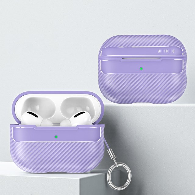 Carbon Fiber Earphone Protective Case for Airpods Pro 3 / Pro 2 / Pro / 4 ANC & 4 3 1 2 Soft TPU Pc Heavy Duty Armor Cover +HOOK