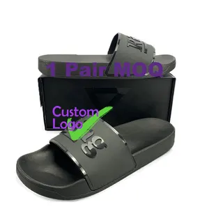 1 Pair Moq Injection Print Hombre Slippers For Men Custom Sandals For Men Slide Sandals