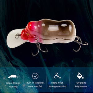 Desain baru umpan pancing spesies ikan muara bionik gorila Fat Wobblers Square Bill Floating Rattle 3D mata Bass Crankbait umpan - Product Image 4