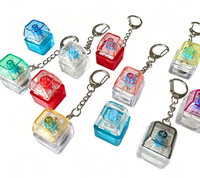 Light up Mechanical Fidget Keychain Transparent Keycap Stress Relief Clicker Wholesale Gift