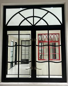Ventanas de Hierro Forjado y Vidrio Estilo Francés, Ventana Abatible Vintage, Arqueada para Interiores, de Acero Inoxidable con Doble Apertura, Personalizable - Product Image 3