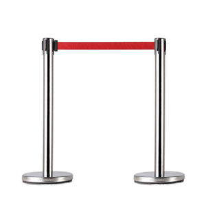 Paslanmaz Çelik Kuyruk Hattı Geri Çekilebilir Bant Bariyeri Direği Düz Taban 63mm Çap X 910mm Uzunluk - Product Image 2