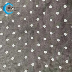 Tessuto di velluto a coste stampato a pois di cotone 100% di alta qualità all'ingrosso personalizzato per t-shirt - Product Image 3