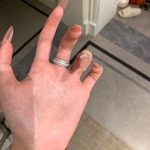 S925 <b>Silver</b> Light Luxury Advanced Classic Full Circle Diamond <b>Ring</b> Inlay <b>Set</b> with Rotating Zircon Heavy Industry - Product Image 3