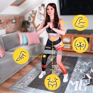 Ensemble de bandes de fitness <span class=keywords><strong>élastique</strong></span>s en caoutchouc - 3 bandes antidérapantes, résistance lourde/moyenne/légère pour les fesses, le Pilates, la <span class=keywords><strong>musculation</strong></span> - Product Image 2