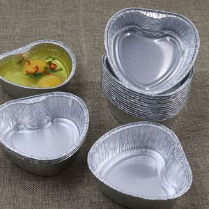 RE3G Contenedor de papel de aluminio desechable de grado alimenticio Caja de comida colorida horneada para llevar en forma de corazón con tapa - Product Image 4