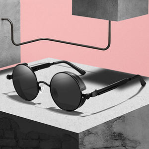 Gafas de Sol Retro Steampunk BOOM para Hombre, Redondas, Metálicas, Polarizadas, UV400, para Conducir - Product Image 4