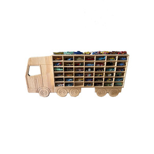 Estante de exhibición para 42 coches de juguete, organizador de madera para camiones de juguete, vitrina para modelos de coches, armario de almacenamiento de coches de juguete montado en la pared - Product Image 1