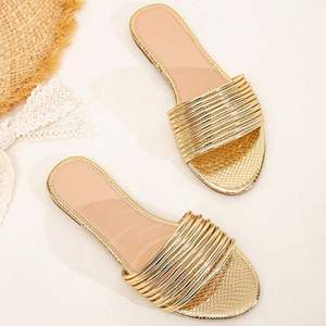 Sandales plates d'été pour femmes, coupe large, grande taille, nouvelles pantoufles respirantes tout assorties - Product Image 5