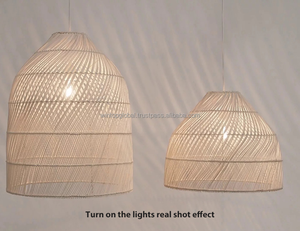 Kitchen Island Light Rattan Woven Pendant Light Shades lampada da soffitto a sospensione fatta a mano artigianato paralume a cesto - Product Image 5