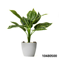 Plante artificielle Dieffenbachia à taches, feuilles de soie, type Taro, en pot, 48 cm, pour centre de table, mariage, Noël, décoration intérieure