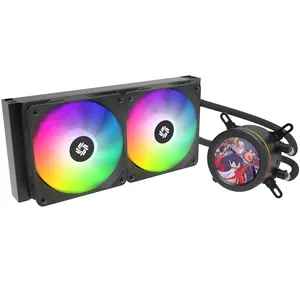PC cooler Editable definition animation of the liquid cooler accompanied by ARGB lighting