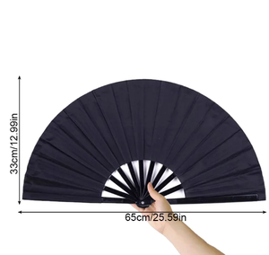 Abanico Plegable Retro de Satén Grande de 33 cm para Hombre/Mujer, para Festivales, Baile, Regalo, Actuación, Decoración - Product Image 4