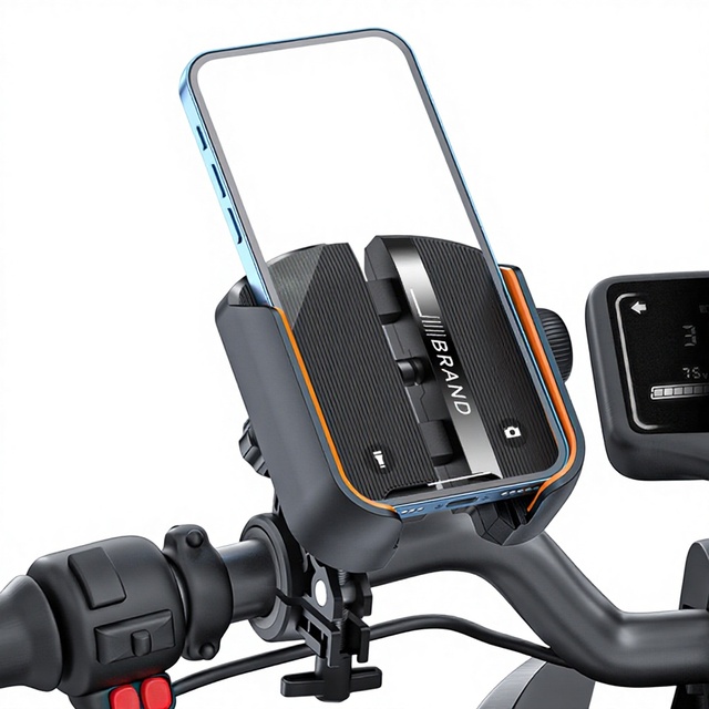 Mobile Phone Holder Black ABS Plastic Off-road Motorbike Outdoor Mountain Bicycle Handlebar Mount Smart Cell for Motor or Bike