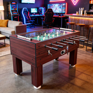 Table <span class=keywords><strong>de</strong></span> baby-foot S.Q.F Player, taille standard, finition bois grainé, retour <span class=keywords><strong>de</strong></span> <span class=keywords><strong>balles</strong></span>, style arcade, autoportante, pour bar à domicile ou salle <span class=keywords><strong>de</strong></span> jeux - Product Image 4