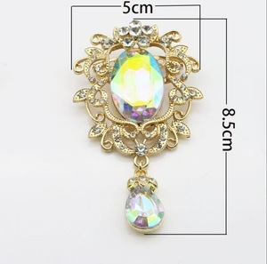 Direct Factory Sale Europeu American Fashion Water Drop Pendant Broche Pin <span class=keywords><strong>DIY</strong></span> Acessórios para Liga de Vestido de Casamento Infantil - Product Image 2