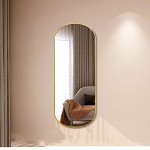 <span class=keywords><strong>Specchio</strong></span> da parete moderno con struttura in lega di alluminio piastra di <span class=keywords><strong>terra</strong></span> ovale porta bagno <span class=keywords><strong>a</strong></span> parete decorativo in metallo <span class=keywords><strong>specchio</strong></span> - Product Image 2