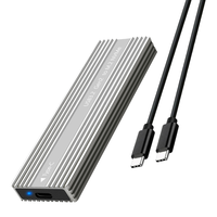 USB3.2 M.2 NVME SATA casing penutup aluminium SSD protokol ganda 10Gbps casing Disk Drive keras transmisi kecepatan tinggi