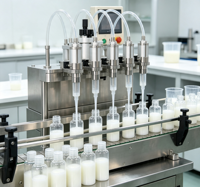 Machine de remplissage automatique multi-têtes haute productivité pour pâtes, destinée aux applications cosmétiques, alcooliques et alimentaires, emballage en pots/bouteilles/canettes