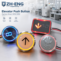Bouton poussoir d'ascenseur LED rond ou carré avec braille pour panneau de commande COP LOP