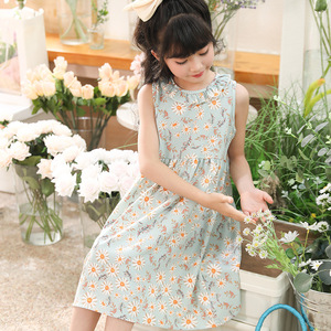 Robe pour filles 2024 Nouvelle collection été style bébé crêpe bulle col poupée princesse style occidental doux polyester coupe trapèze - Product Image 2