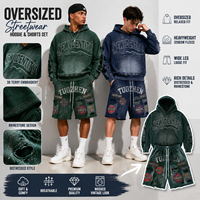 Fabricants de vêtements personnalisés – Nouveaux sweats à capuche pour hommes, délavés, avec strass et broderies, gris et bleu foncé