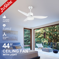 Ventilateur de plafond 1stshine, best-seller, 44 pouces, pales en plastique ABS, moteur DC, ventilateur de plafond LED avec lumière