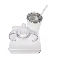 Gobelet isotherme à double paroi en acier inoxydable de 12 oz pour enfants, avec paille et couvercle, bouteille d'eau pour bébé, modèle RTS Sublimation
