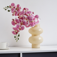 Anggrek Phalaenopsis Silikon PU Sentuhan Realistis Kelas Atas, Dekorasi Rumah Mewah untuk Hiasan Meja Makan dan Ruang Tamu