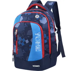 Black Backpack student bags for boys girls made from 900 PU waterproof polyester designed with laptop compartment