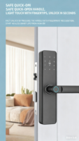 Serrure de Porte Intelligente OEM ODM Nouveau Design Vente en Gros Usine pour Hôtels Appartements Tuya Déverrouillage Numérique NFC Empreinte Digitale Données Cloud WIFI