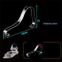Support de présentation de chaussures en acrylique transparent personnalisable et moderne, avec étiquettes, respectueux de l'environnement pour la conception
