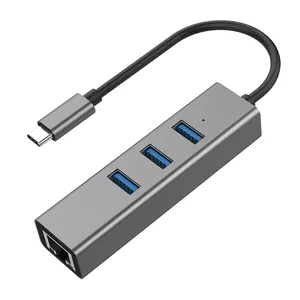 Adaptador de ethernet usb 1000mbps, hub usb 3.0 placa de rede lan com fio rj45 porta usb divisor win/mac para computador