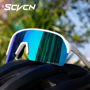 SCVCN Polarized Cycling <b>Sunglasses</b> Semi <b>Rimless</b> Sport Eyewear for Men Women Outdoor Riding Protection - Product Image 1